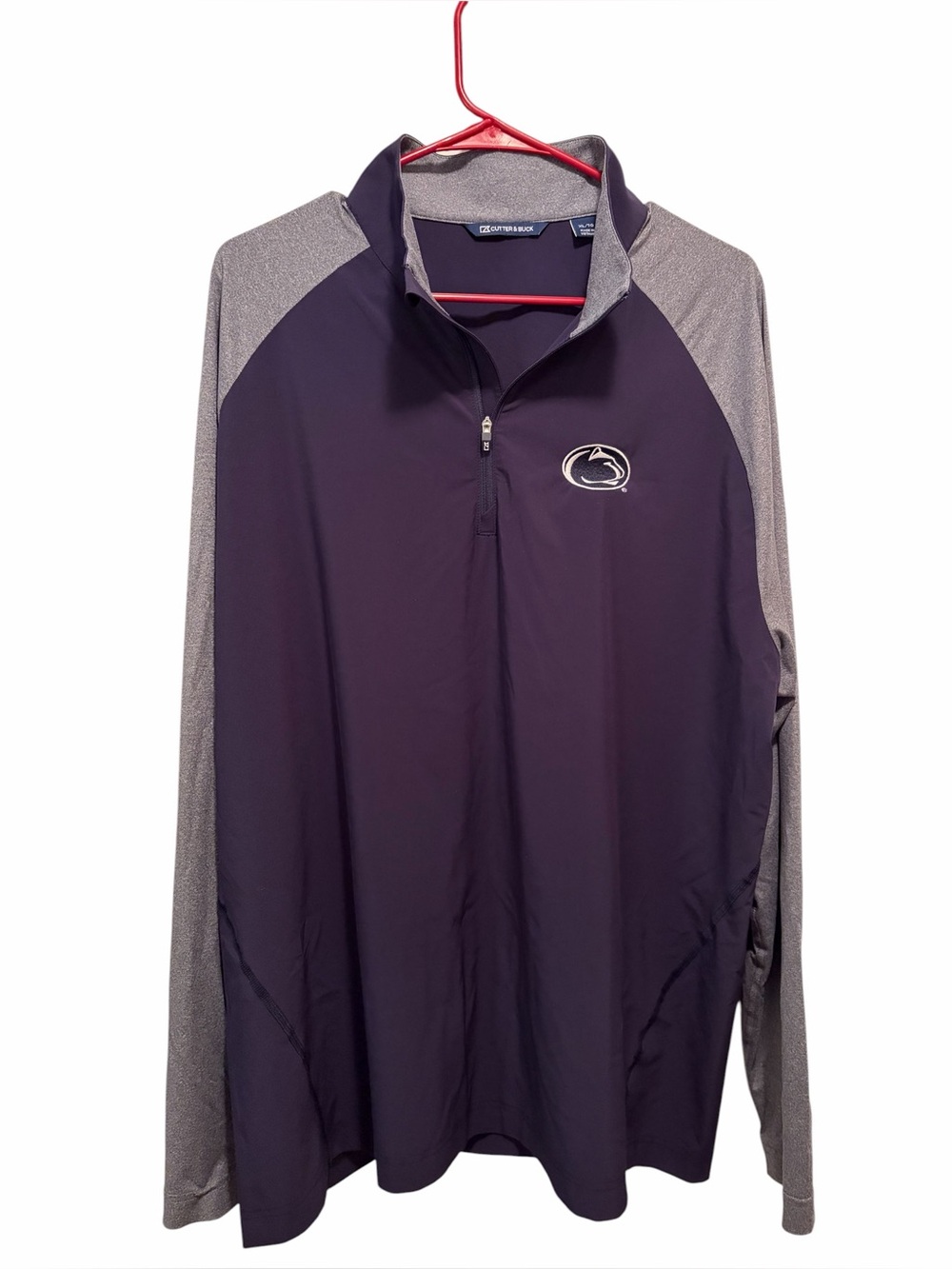 Cutter & Buck Quarter-Zip Pullover Shirt. Navy & Gray. Penn State. Size XL